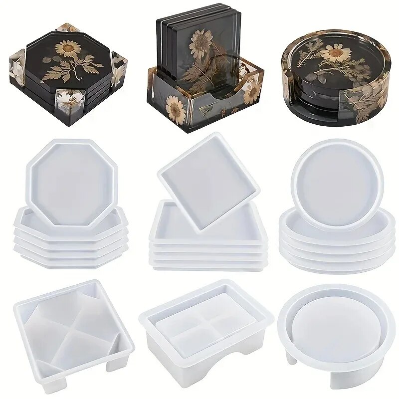Candle Making Jars With Lids - Coaster Reçine Kalıp Seti 1 adet